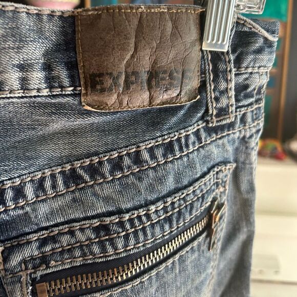 Y2K Express Men's Relaxed Jeans - Distressed Blue 30 x 30 - Picture 13 of 16